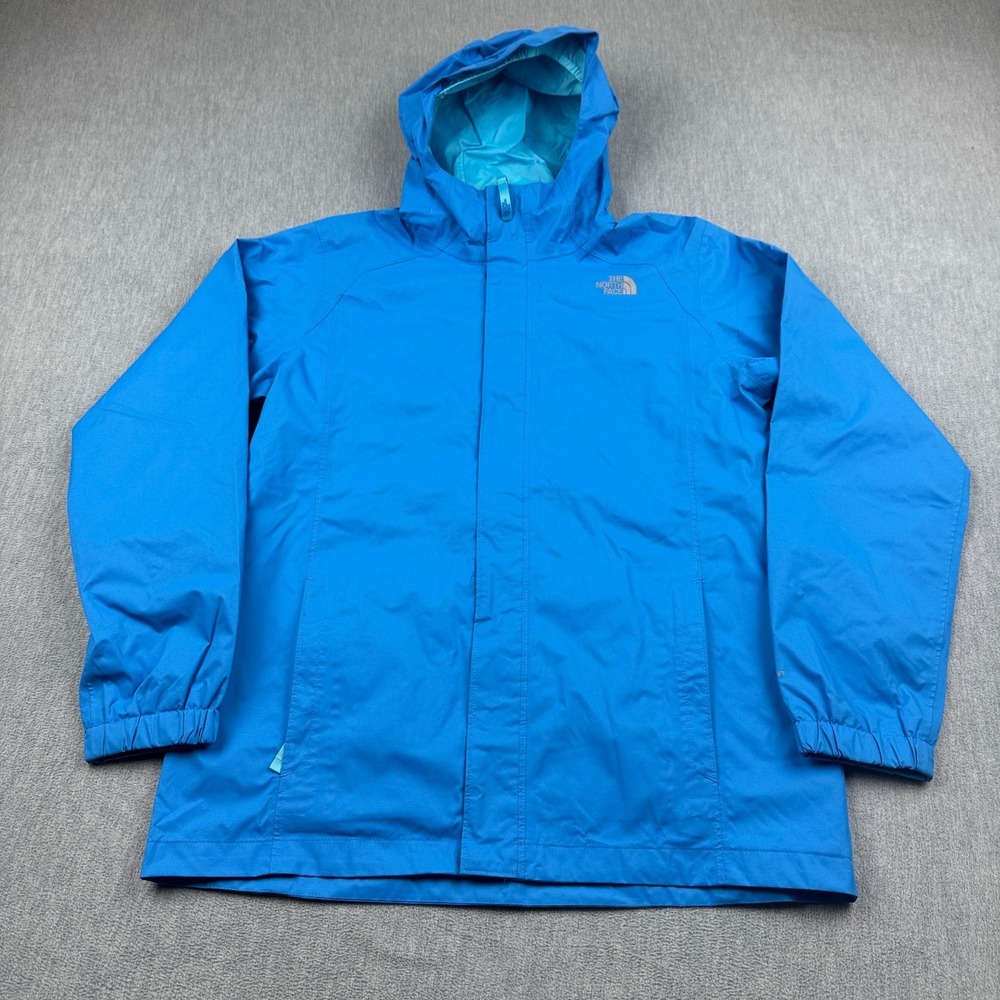 The North Face Jacket Boys XL Blue Resolve Reflective Dryvent Hooded Windbreaker